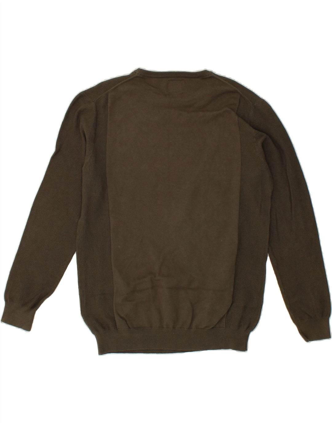 GUESS Mens Boat Neck Jumper Sweater Medium Khaki Cotton Vintage Guess and Second-Hand Guess from Messina Hembry 