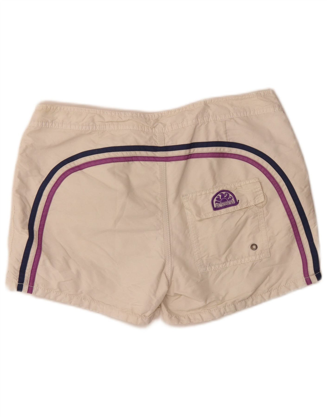 Sundek Mens Swimming Shorts Large Off White Colourblock Polyester