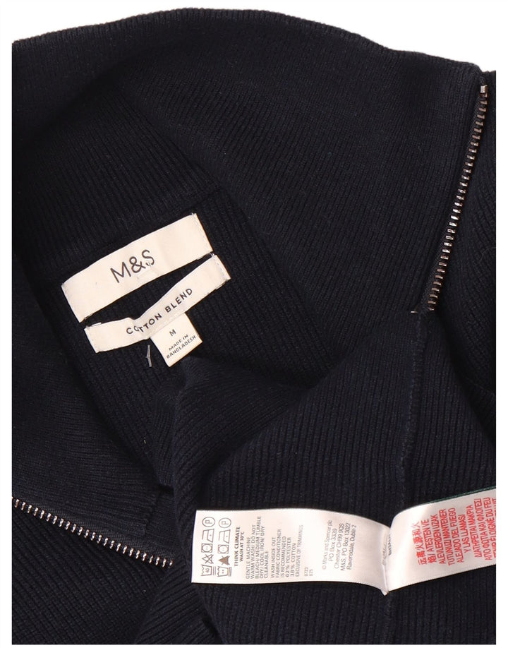 Marks & Spencer Herre sweater med lynlåshals mellem marineblå farveblok