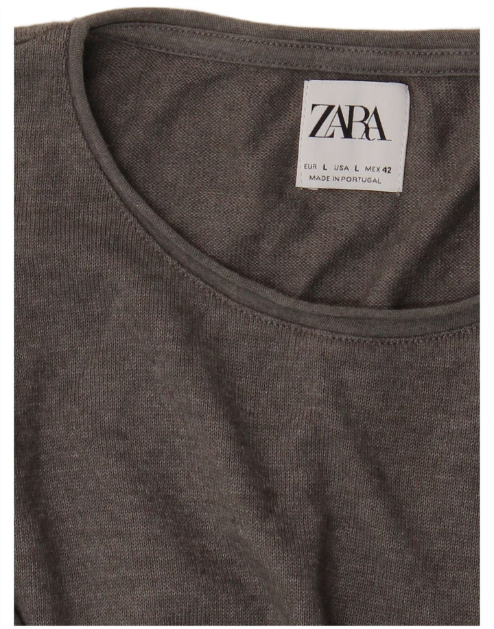 Zara Herre T-Shirt Top Stor Grå