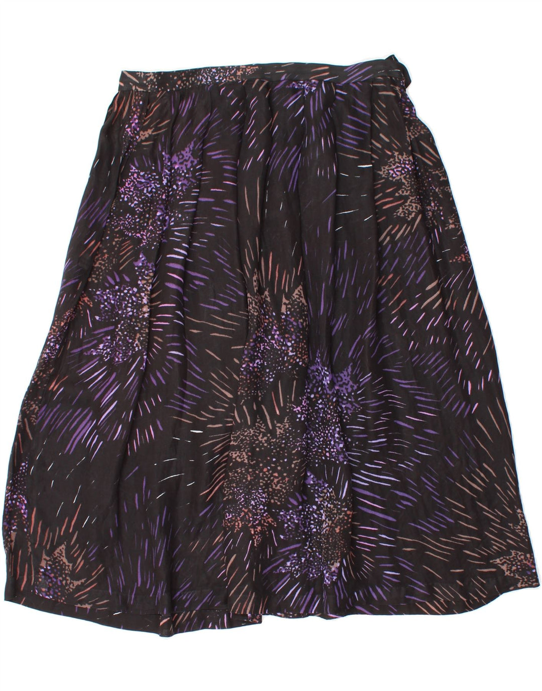 VINTAGE Womens A-Line Skirt W30 Medium Black Floral Vintage Vintage and Second-Hand Vintage from Messina Hembry 