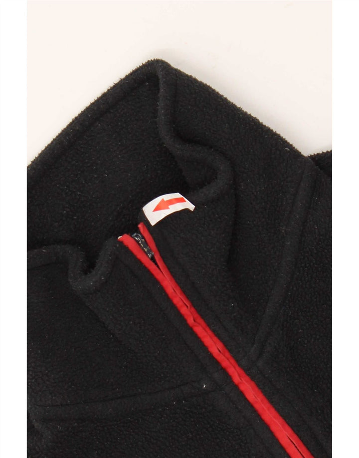 Maglione in pile da uomo K-Way con zip e collo medio a righe nere