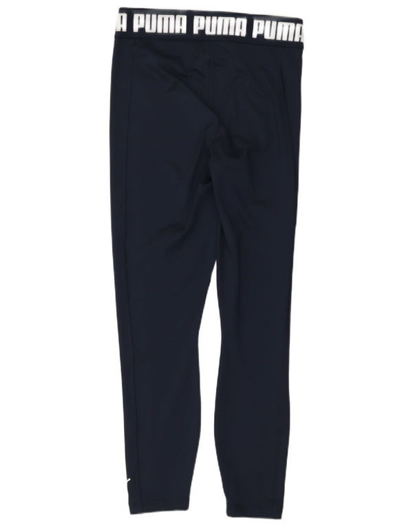 Puma Womens Graphic Leggings UK 10 Small Navy Blue