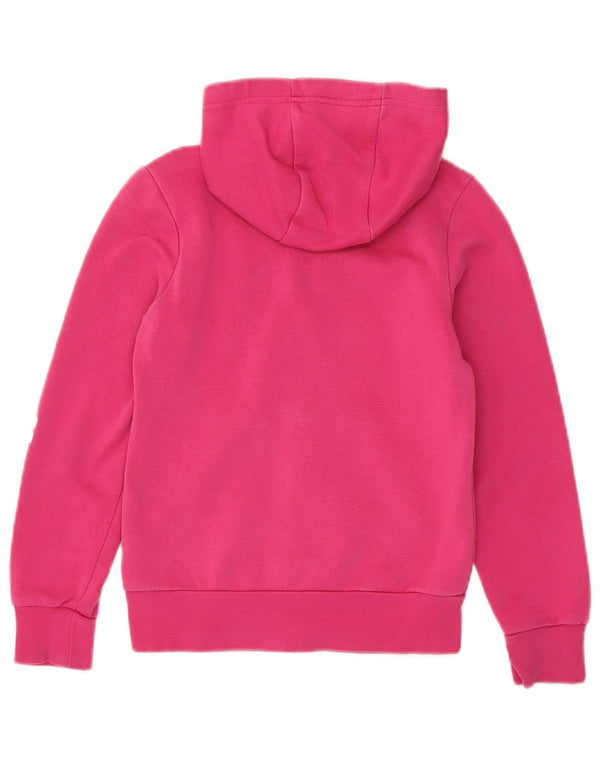 Adidas Girls Graphic Zip Hoodie Sweater 9-10 Years Pink Bomuld