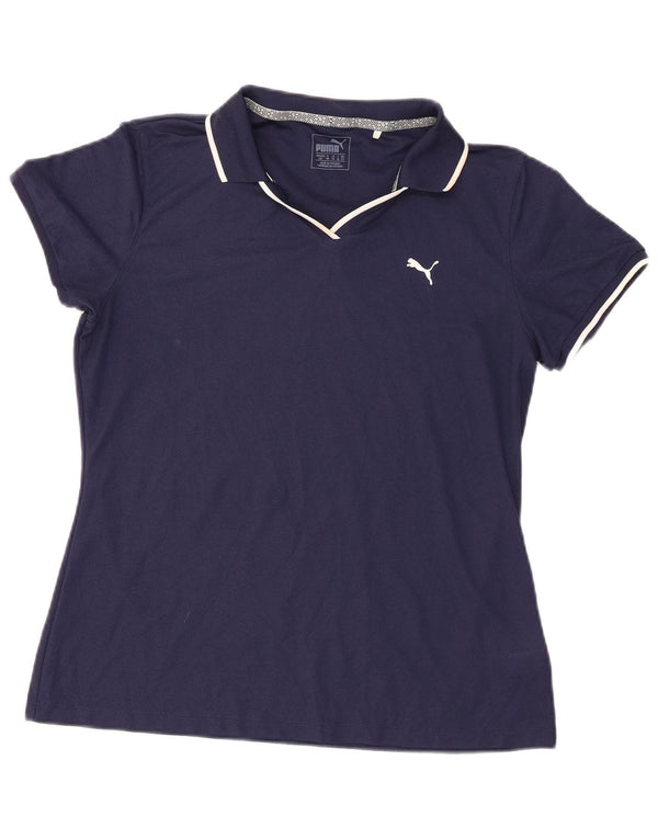 Polo da donna Puma UK 14 Large blu navy in poliestere