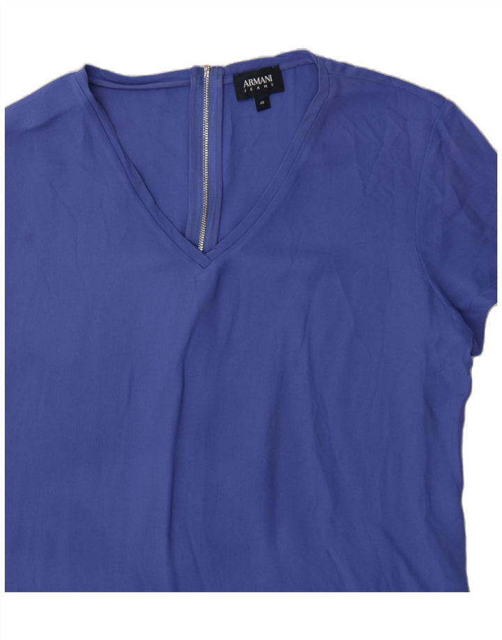 ARMANI JEANS Womens Tunic Top IT 48 XL Blue Viscose Vintage Armani Jeans and Second-Hand Armani Jeans from Messina Hembry 