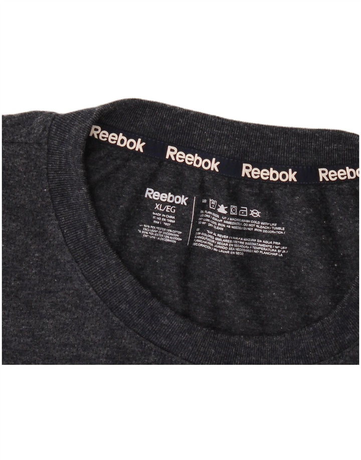 T-shirt Reebok da uomo Top XL poliestere chiazzato grigio