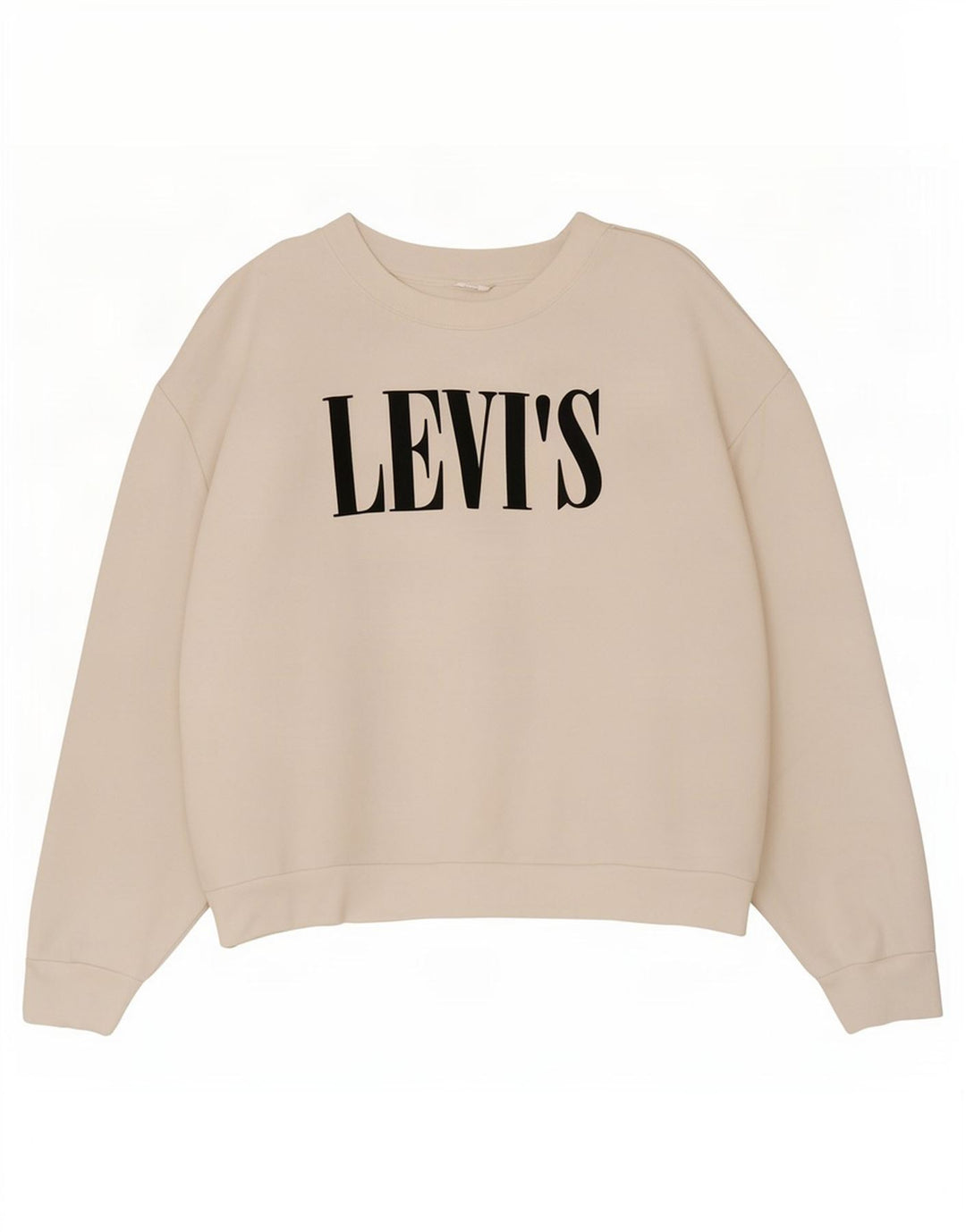 Levi's Donna Felpa oversize con grafica Maglione UK 16 Large Cotone bianco