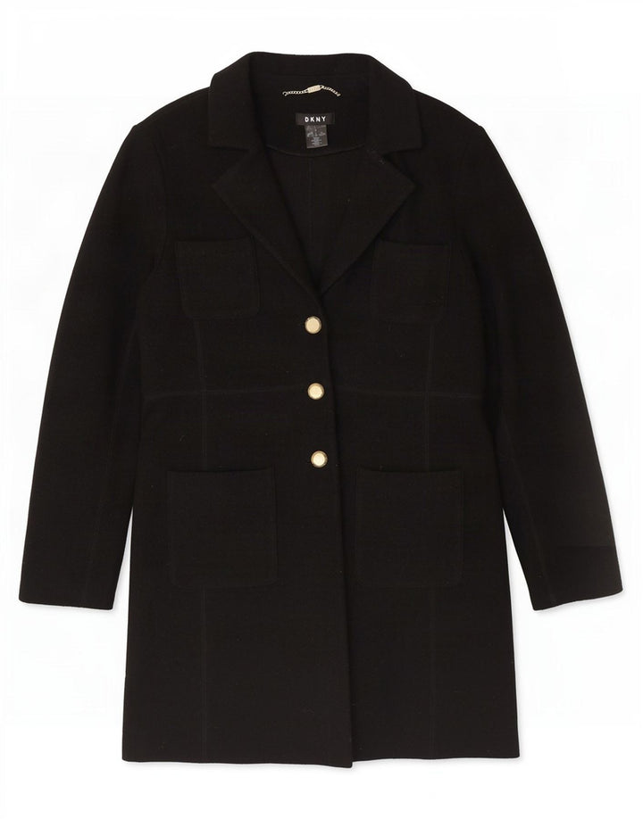 Женское пальто Dkny US 8, среднее, черное, шерстяное