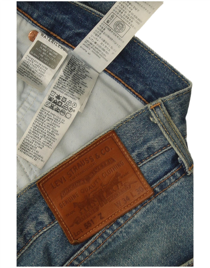 Levi's Mens 551 Straight Jeans W34 L30 Blue Cotton