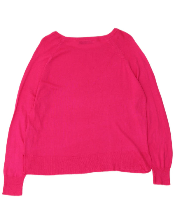 Zara Damen-Pullover mit U-Boot-Ausschnitt, UK 10, kleine rosa Viskose