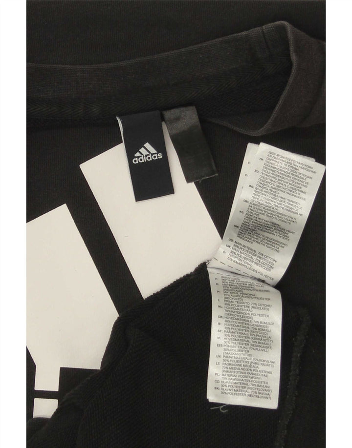 Adidas Mens Graphic Sweatshirt Jumper Small Black Cotton