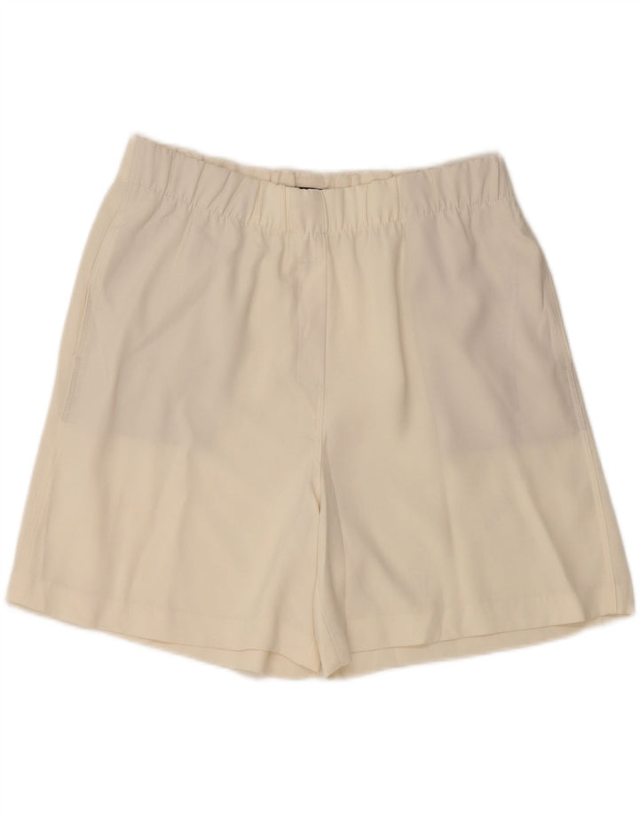 MARKS & SPENCER Womens Casual Shorts UK 14 Large W32 White Polyester Vintage Marks & Spencer and Second-Hand Marks & Spencer from Messina Hembry 