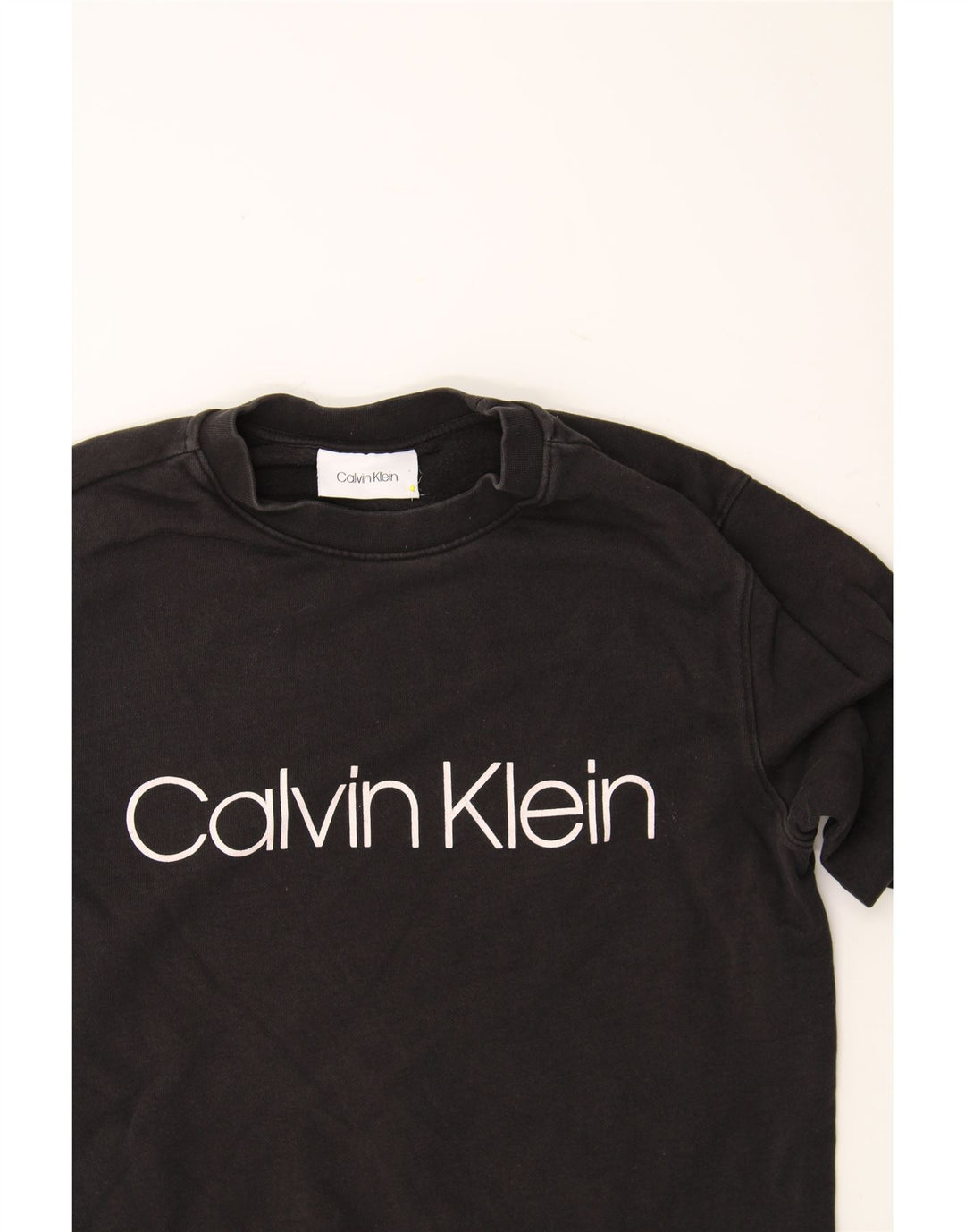 CALVIN KLEIN Mens Graphic Sweatshirt Jumper Small Grey Cotton Vintage Calvin Klein and Second-Hand Calvin Klein from Messina Hembry 