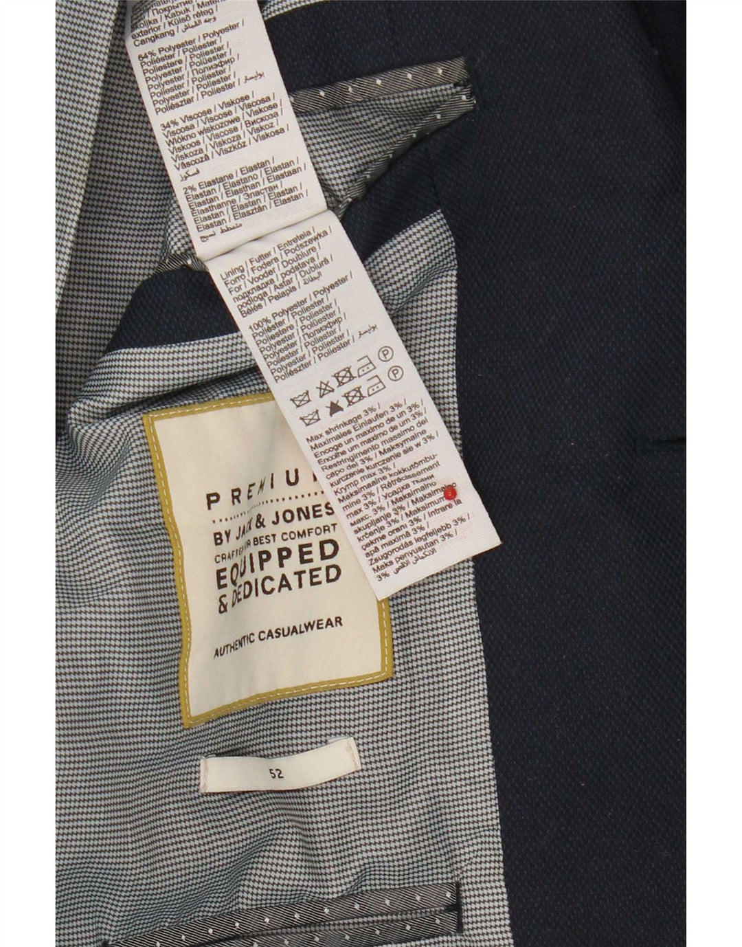 Jack & Jones Herre 2-knaps blazerjakke IT 52 XL Marineblå Polyester
