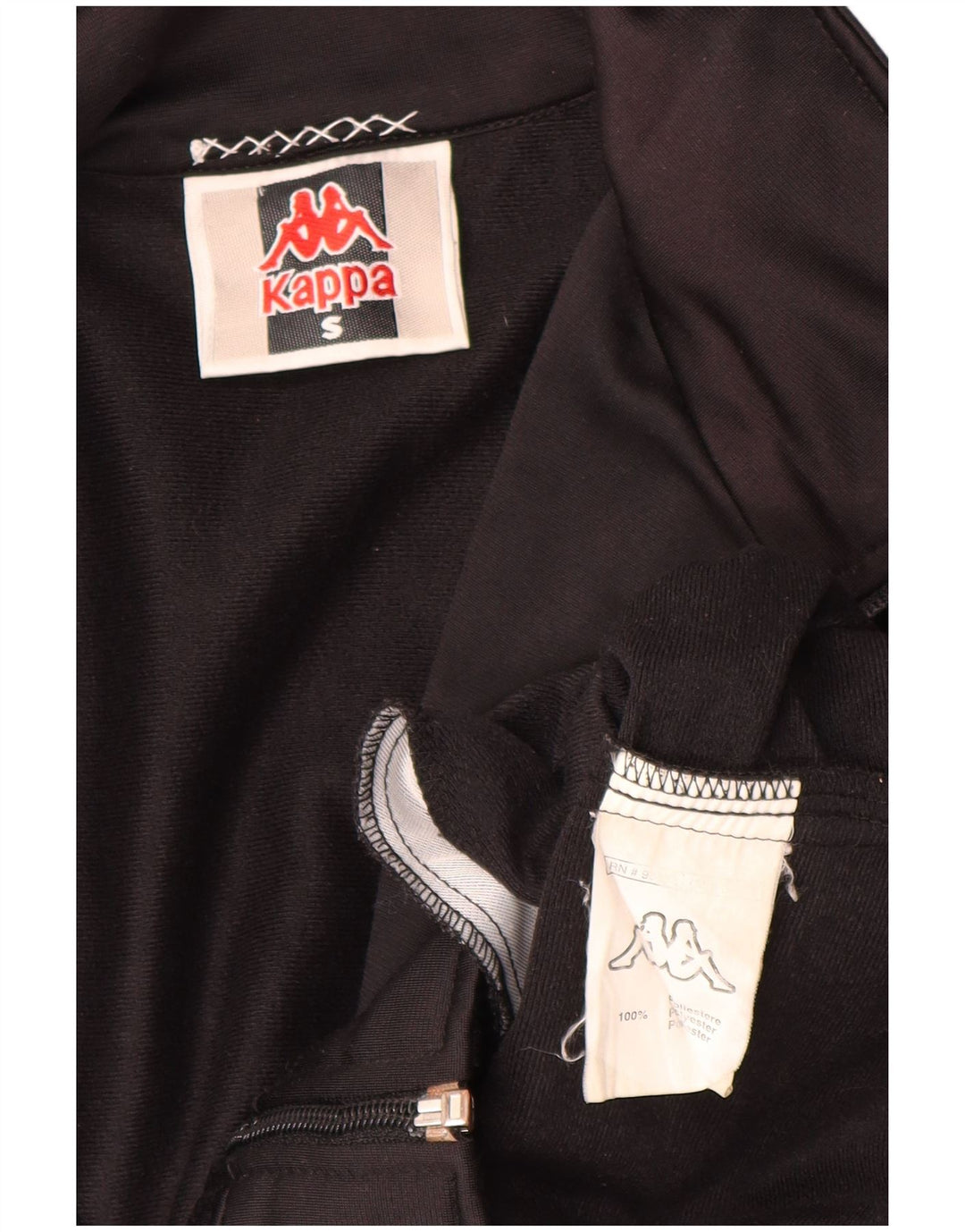 Kappa Mens Graphic Tracksuit Top Jacket Small Black Colourblock Polyester