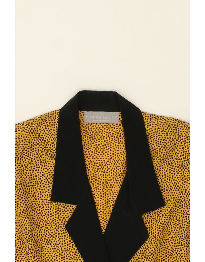 PRINCIPLES Womens 3/4 Sleeve Shirt Blouse UK 12 Medium Yellow Spotted Vintage Principles and Second-Hand Principles from Messina Hembry 