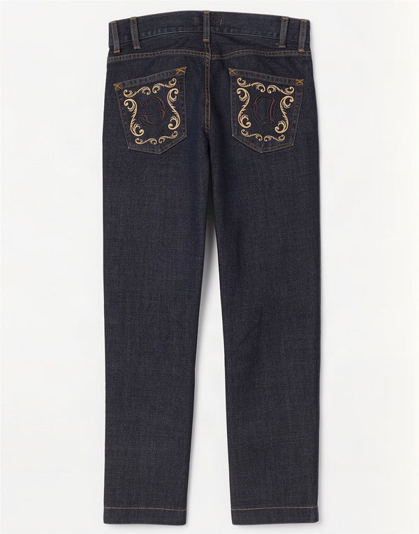 Dolce & Gabbana Damen Slim Jeans IT 46 Large W30 L29 Marineblau Baumwolle