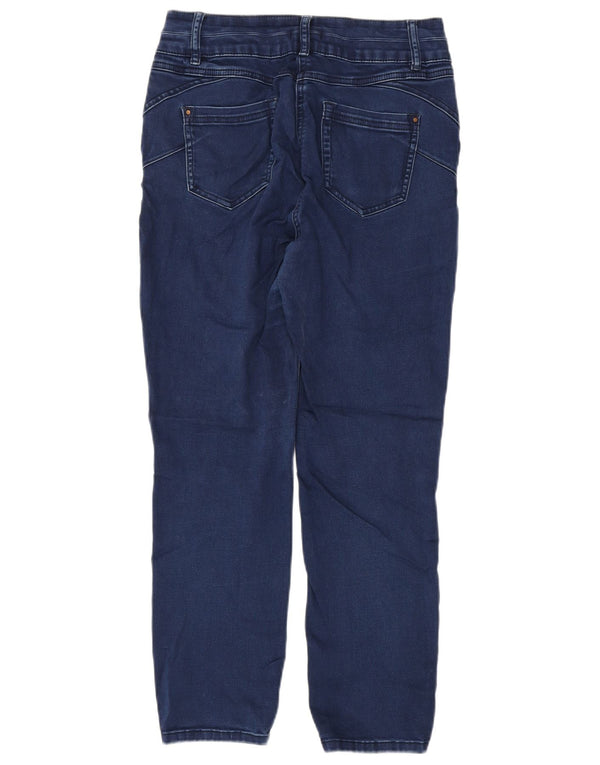 M&Co Womens Straight Jeans UK 12 Medium W32 L28 Navy Blue Cotton