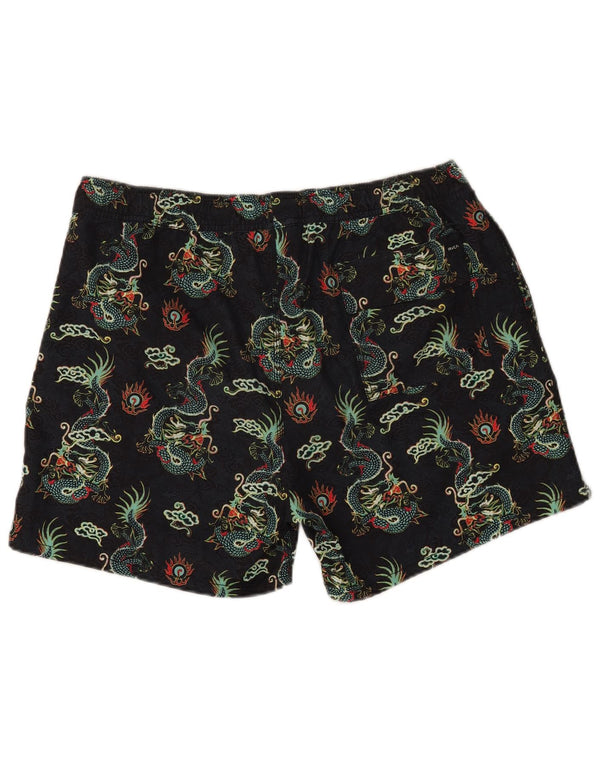 RVCA Badeshorts med abstrakt mønster til mænd XL Black Fair Isle Polyester