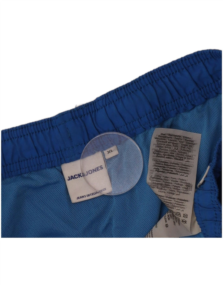 Pantaloncini da bagno grafici da uomo Jack & Jones XL blu poliestere