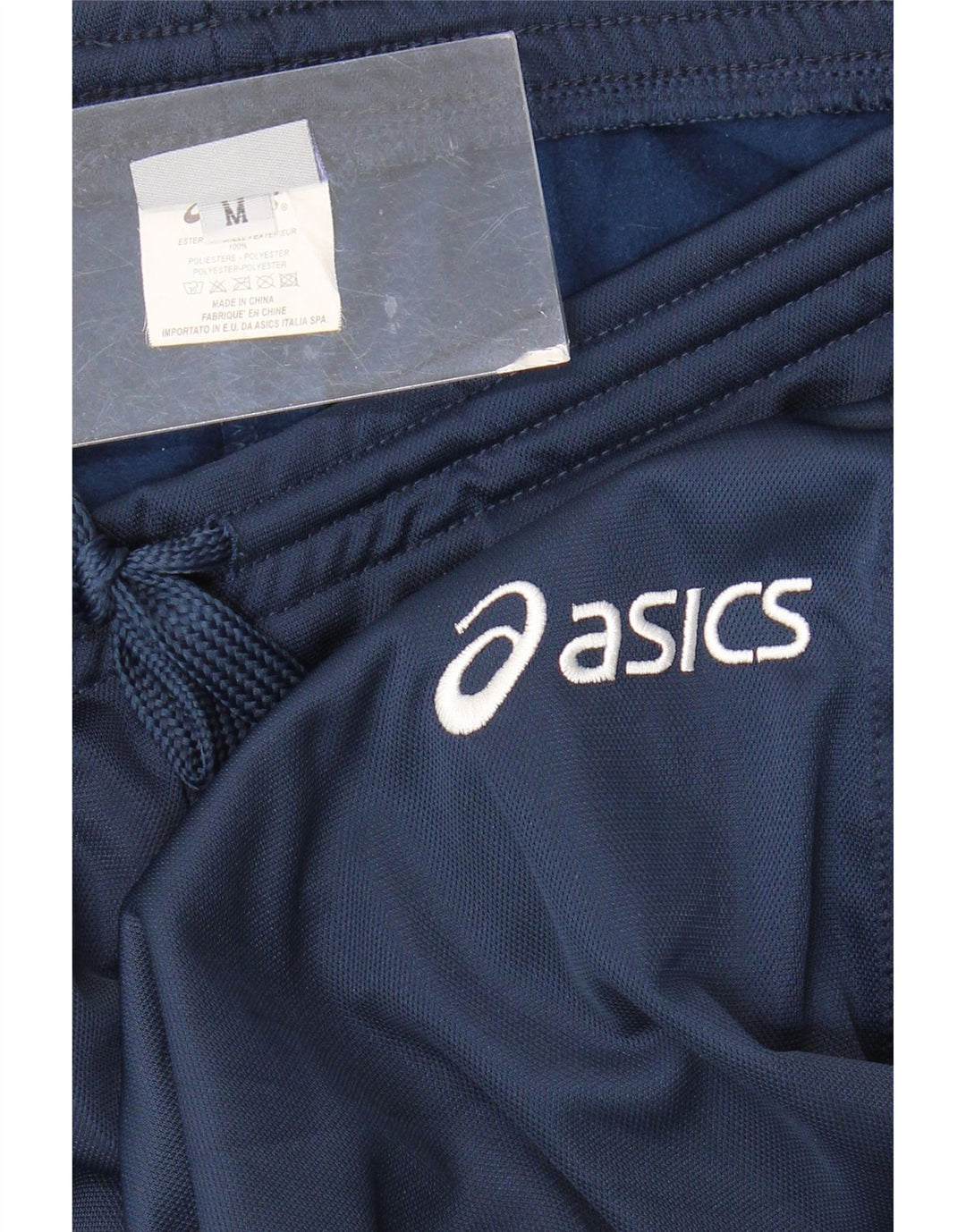 Pantaloni da tuta da uomo Asics medi in poliestere blu navy
