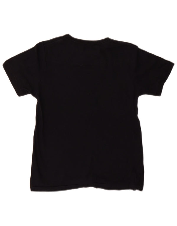 French Connection Boys Graphic T-Shirt Top 7-8 Years Black Cotton