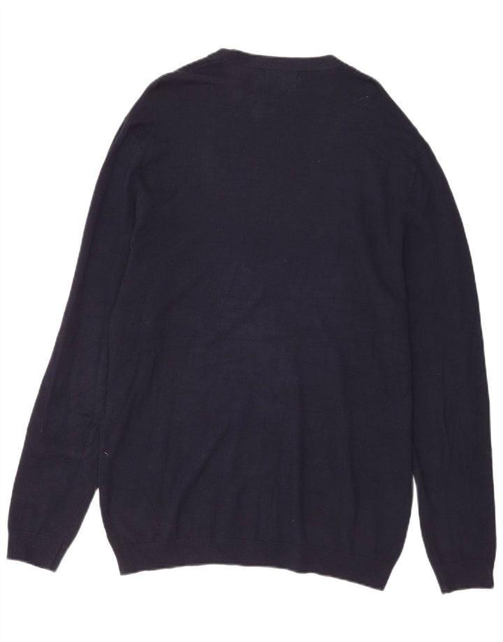 Zara Herre Cardigan Sweater Large Navy Blue