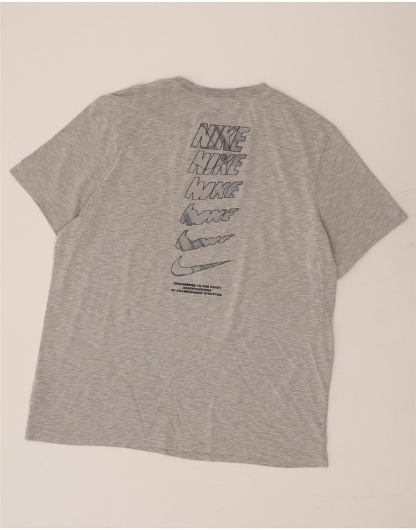 Nike Mens Dri Fit Graphic T-Shirt Top XL Grey Cotton