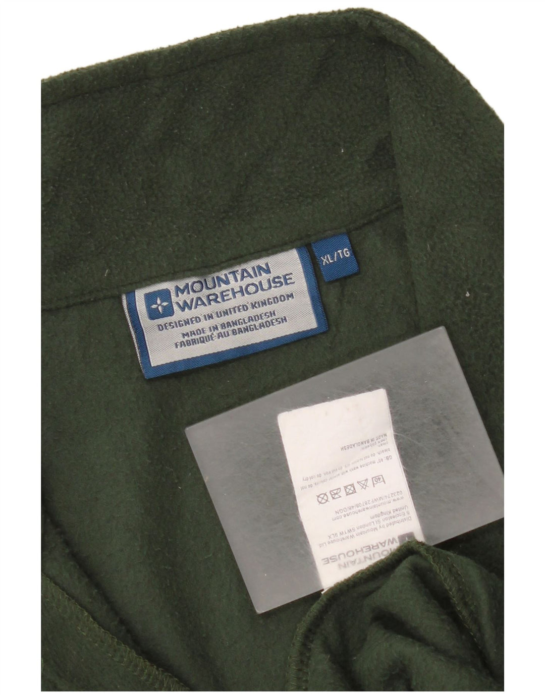 Mountain Warehouse Mens Zip Neck Fleece Jumper XL Green Polyester