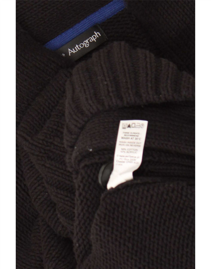 Marks & Spencer Mens Autograph Cardigan Sweater UK 38/40 Medium Black