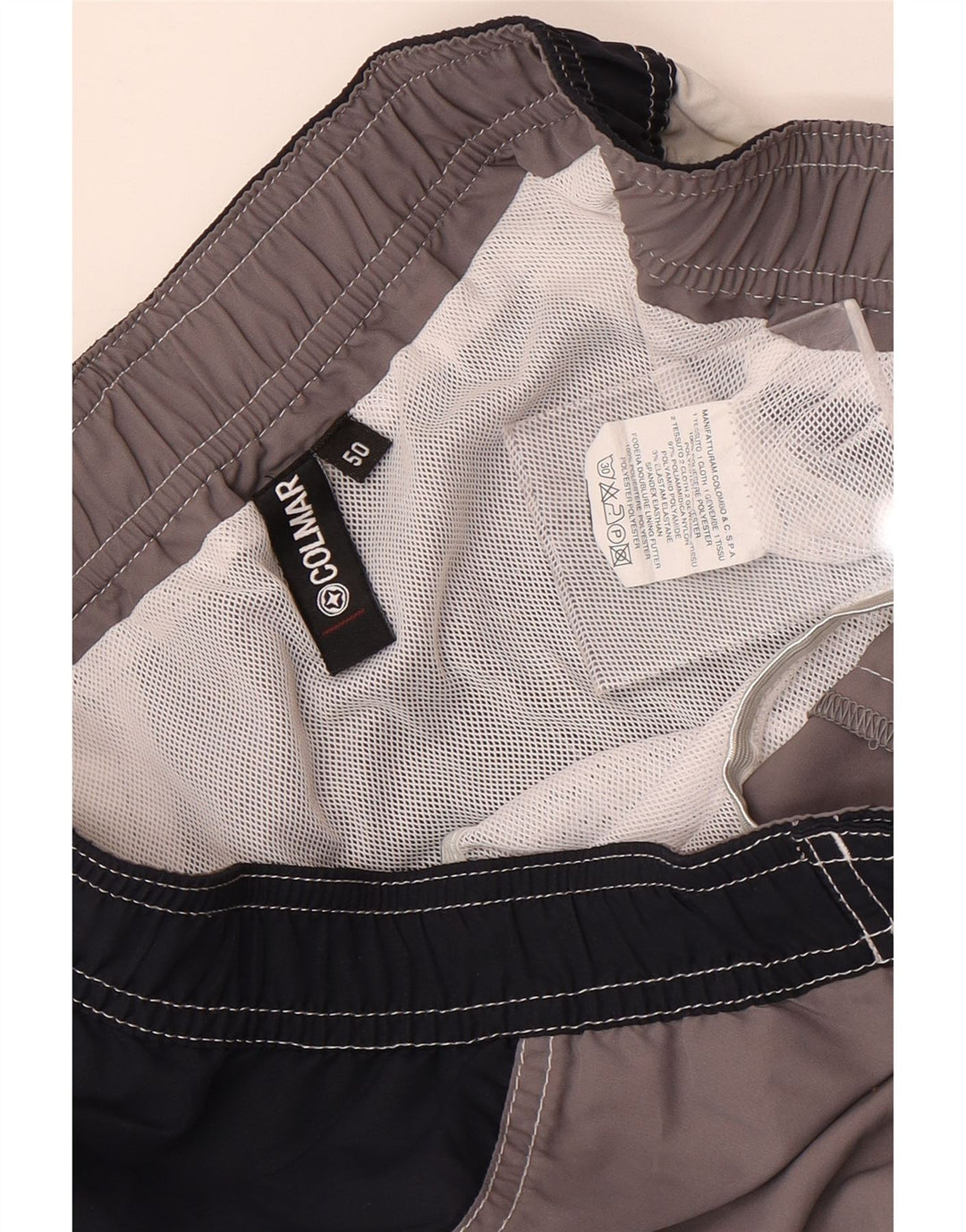 Colmar Mens Graphic Swimming Shorts IT 50 Large  Grey Colourblock Polyester