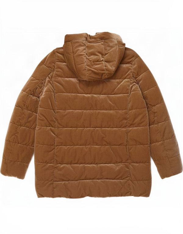 Casaco acolchoado com capuz Respira feminino Geox UK 16 grande poliéster marrom