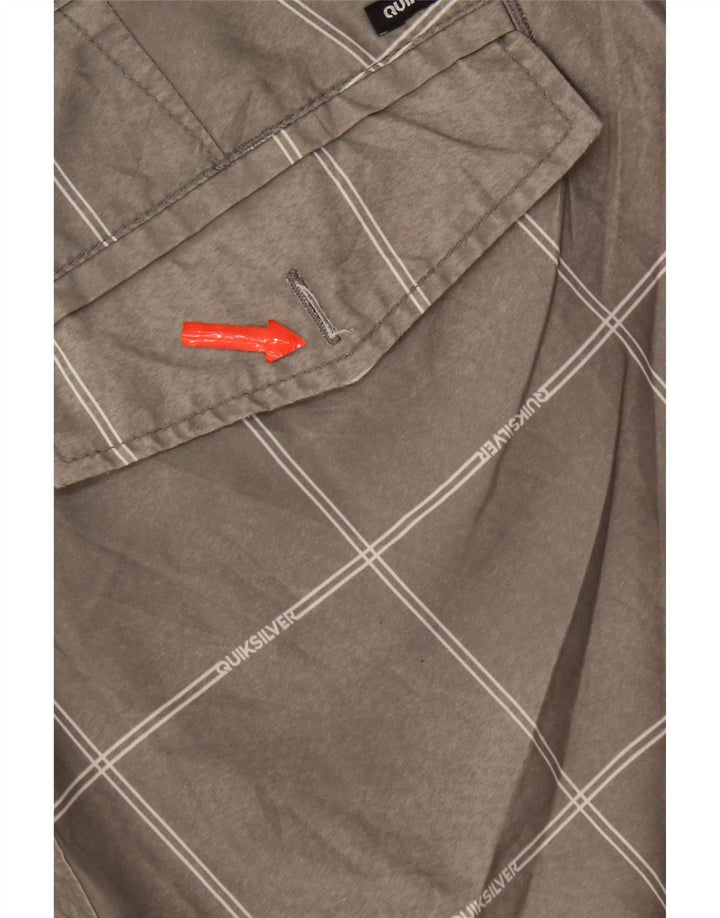 Quiksilver Mens Chino Shorts W34 Large  Grey Check Polyester