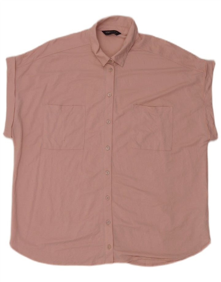 Marks & Spencer Chemise surdimensionnée à manches courtes pour femme UK 14 Large Rose