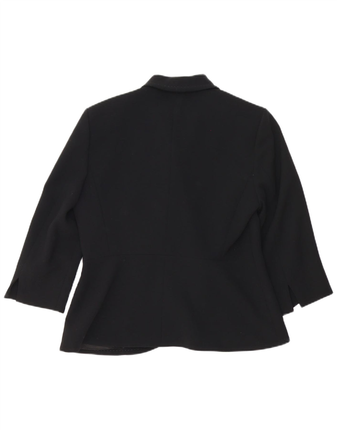 Max Mara Womens 3/4 Sleeve 1 Button Blazer Jacket UK 12 Medium Black Rayon