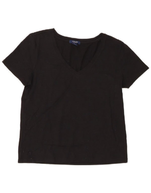 T-shirt da donna Chaps Top UK 14 grande cotone nero