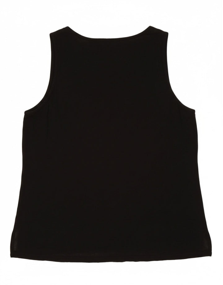 ADINI Womens Sleeveless Blouse Top UK 12 Medium Black Viscose Vintage Adini and Second-Hand Adini from Messina Hembry 