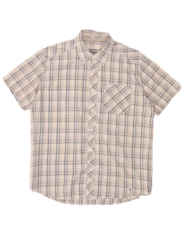 Wrangler Mens Short Sleeve Shirt Medium White Check Cotton