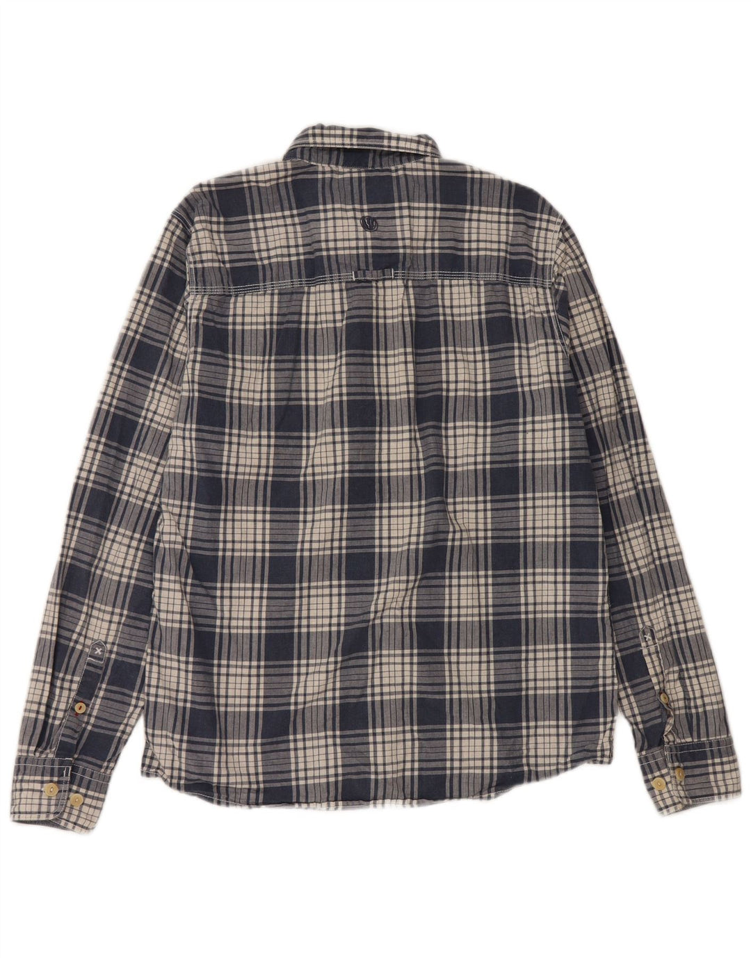 Fat Face Mens Classic Fit Shirt Medium Navy Blue Check Cotton