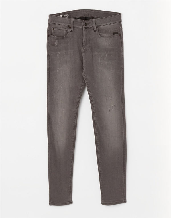G-Star Mens Revend Distressed Skinny Jeans W30 L32 Grey Cotton
