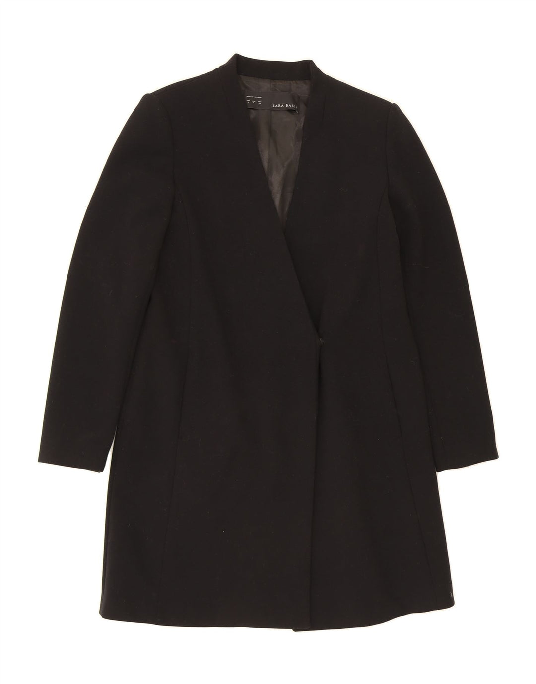 ZARA Womens Overcoat UK 12 Medium Black Polyester Vintage Zara and Second-Hand Zara from Messina Hembry 
