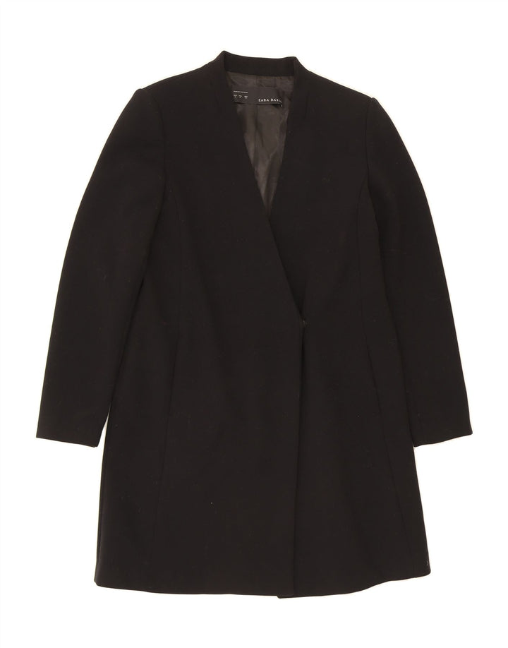 ZARA Womens Overcoat UK 12 Medium Black Polyester Vintage Zara and Second-Hand Zara from Messina Hembry 