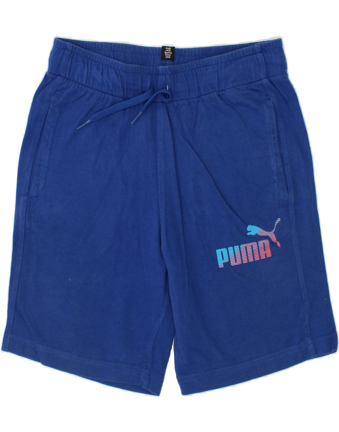 PUMA Boys Graphic Sport Shorts 9-10 Years Blue Vintage Puma and Second-Hand Puma from Messina Hembry 