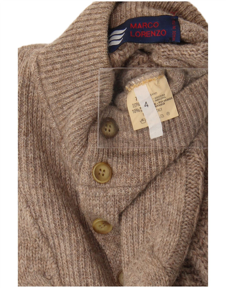 Vintage Herren-Pullover mit Knopfkragen, XL, braune Wolle