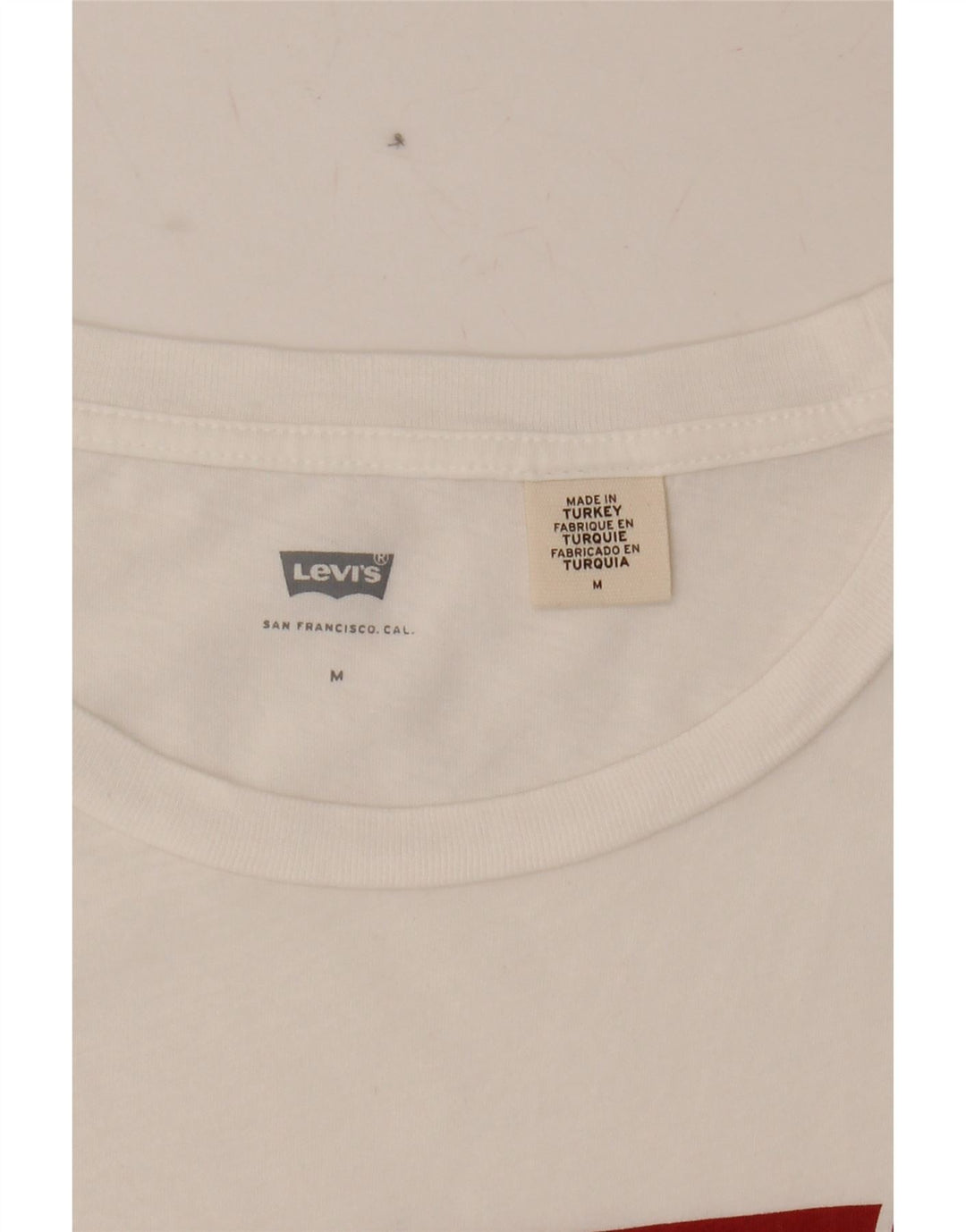 LEVI'S Womens Graphic T-Shirt Top UK 14 Medium White Vintage Levi's and Second-Hand Levi's from Messina Hembry 