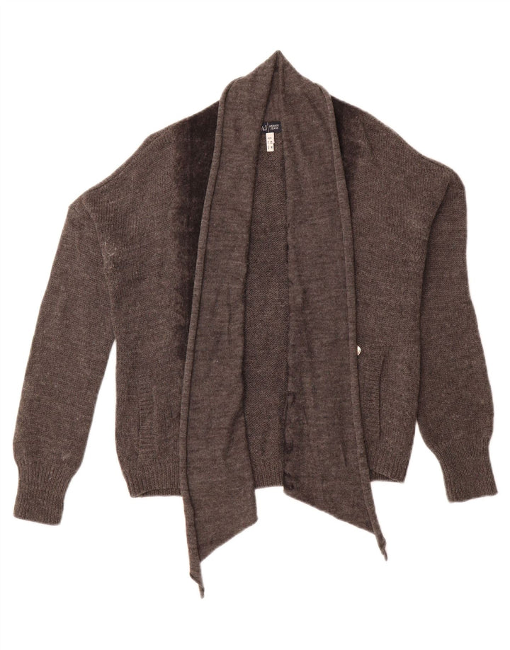 ARMANI Womens Open Cardigan Sweater UK 14 Medium Grey Wool Vintage Armani and Second-Hand Armani from Messina Hembry 