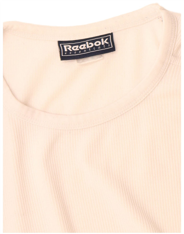 T-shirt Reebok da donna Top UK 12 Medium Bianco Poliestere