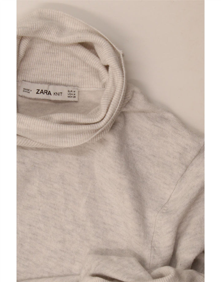 Zara Womens Roll Neck Jumper Sweater UK 12 Medium Grey