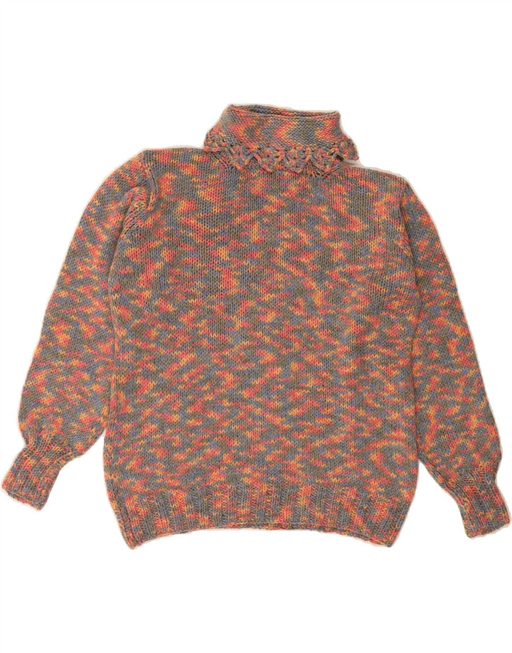 VINTAGE Womens Roll Neck Jumper Sweater UK 14 Medium Multicoloured Flecked Vintage Vintage and Second-Hand Vintage from Messina Hembry 